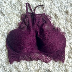 PINK Burgundy Lace Bralette